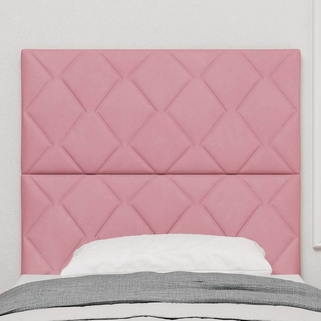 LED Headboard with LED Strip Lights Manual Pink 100 cm Velvet